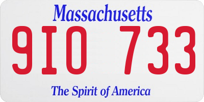 MA license plate 9IO733