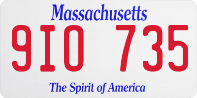 MA license plate 9IO735