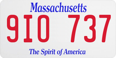 MA license plate 9IO737