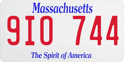 MA license plate 9IO744
