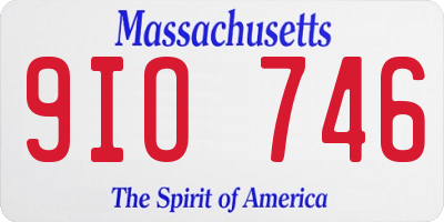 MA license plate 9IO746