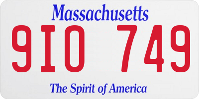 MA license plate 9IO749