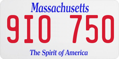 MA license plate 9IO750