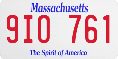 MA license plate 9IO761