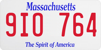 MA license plate 9IO764