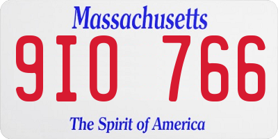 MA license plate 9IO766