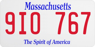 MA license plate 9IO767