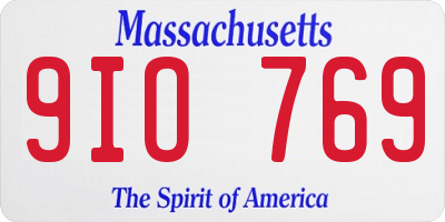 MA license plate 9IO769
