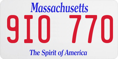 MA license plate 9IO770