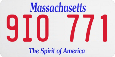 MA license plate 9IO771