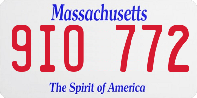 MA license plate 9IO772