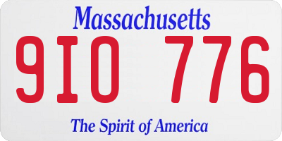 MA license plate 9IO776