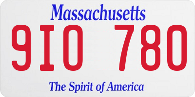 MA license plate 9IO780