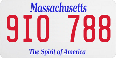 MA license plate 9IO788