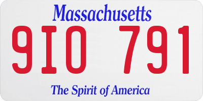 MA license plate 9IO791