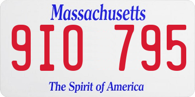 MA license plate 9IO795