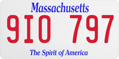 MA license plate 9IO797