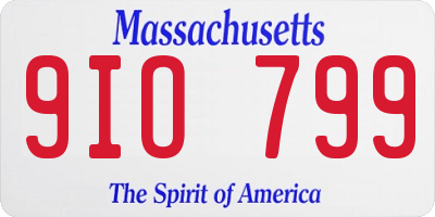 MA license plate 9IO799