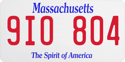 MA license plate 9IO804