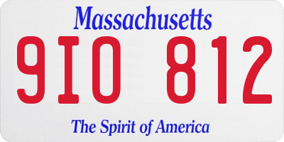 MA license plate 9IO812