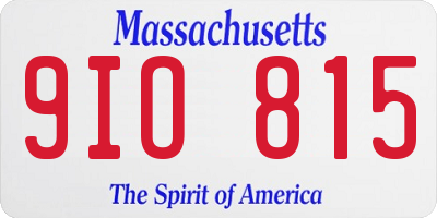 MA license plate 9IO815