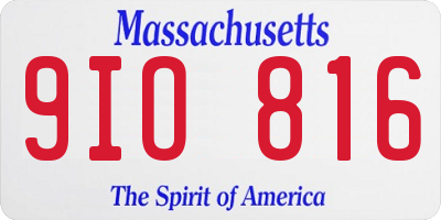MA license plate 9IO816