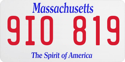 MA license plate 9IO819