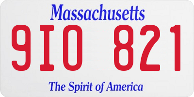 MA license plate 9IO821