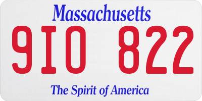 MA license plate 9IO822