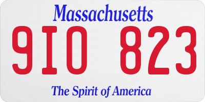 MA license plate 9IO823