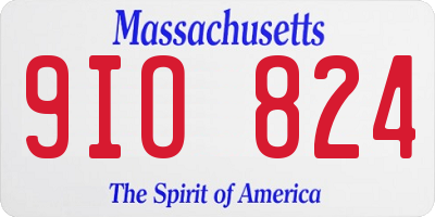 MA license plate 9IO824