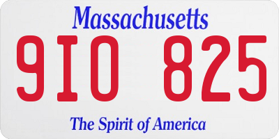 MA license plate 9IO825