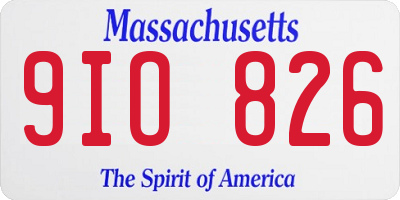MA license plate 9IO826