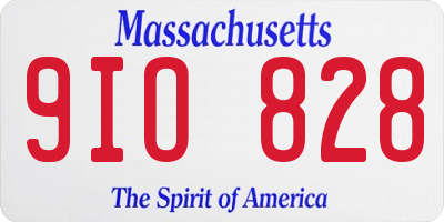 MA license plate 9IO828