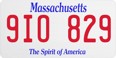 MA license plate 9IO829