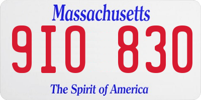 MA license plate 9IO830
