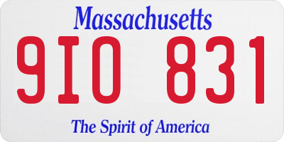MA license plate 9IO831