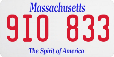 MA license plate 9IO833