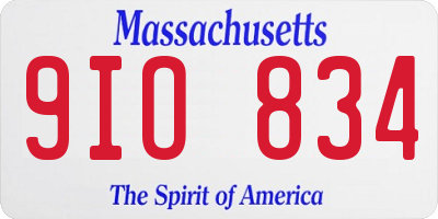 MA license plate 9IO834