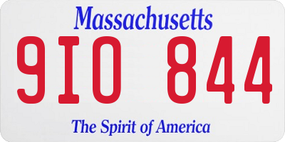 MA license plate 9IO844