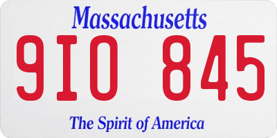 MA license plate 9IO845