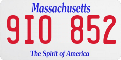 MA license plate 9IO852