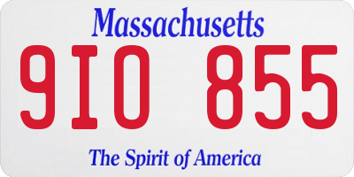 MA license plate 9IO855