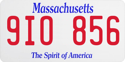 MA license plate 9IO856