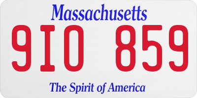 MA license plate 9IO859