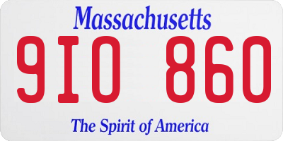 MA license plate 9IO860