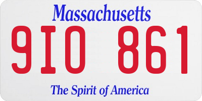 MA license plate 9IO861
