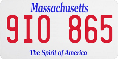 MA license plate 9IO865
