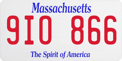 MA license plate 9IO866