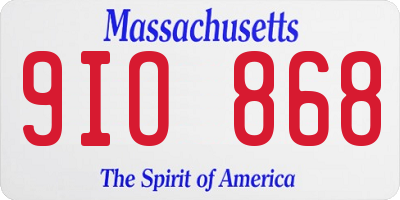MA license plate 9IO868